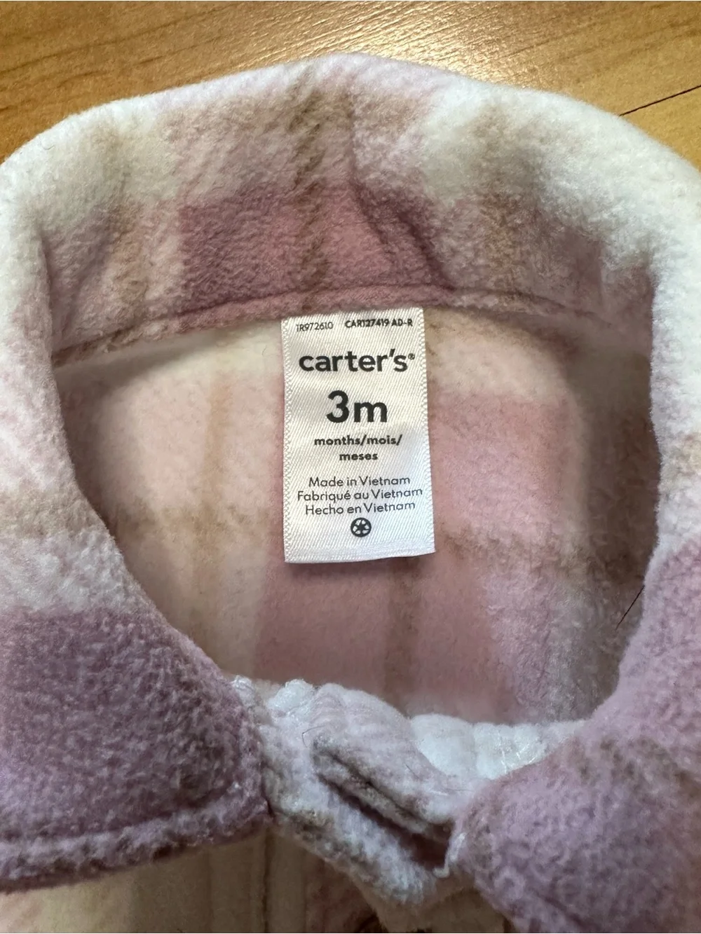 Carter's Pink & Cream Plaid Fleece Button-Up Shirt Jacket